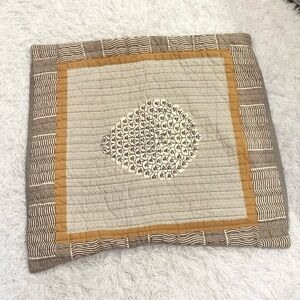 Crate &‎ Barrel Printed Pillow Sham Cover Grey Yellow OS